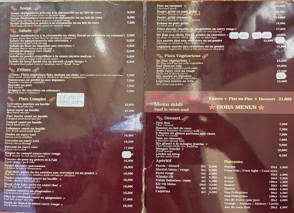 Le Fleuve Rouge - Menu Image 1